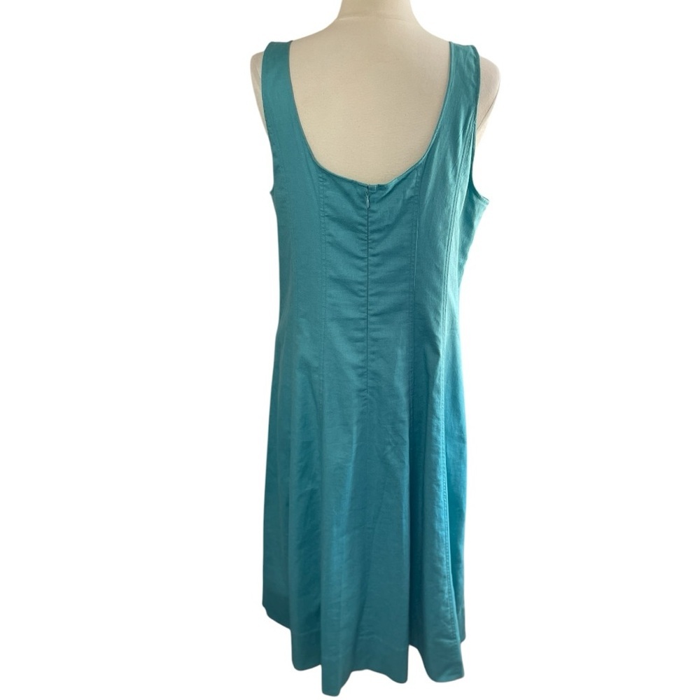 ❌SOLD❌BANANA REPUBLIC Linen Blend Midi Dress in Aquamarine, Size 18 - Picture 6 of 12